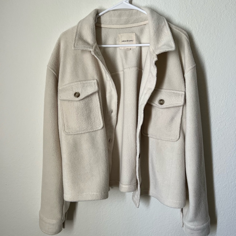 Cream Auria Trucker Jacket-Ecru